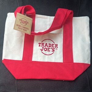 Trader Joe’s Mini Canvas Tote bag red